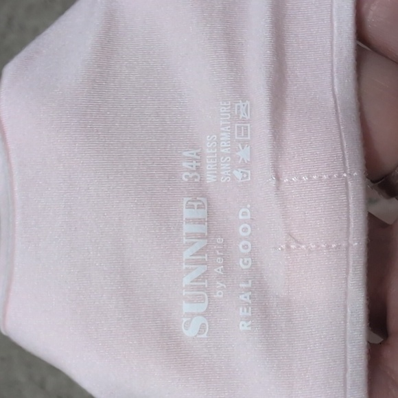Aerie Sunnie Bra Real Good Light Pink Wire Free Wireless Size 34A - Picture 10 of 11